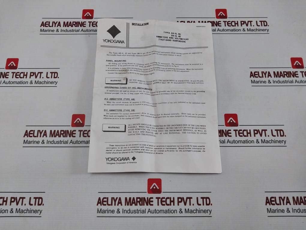 Yokogawa 103111Fafa Analog Ammeter 0 To 1.0 Ma