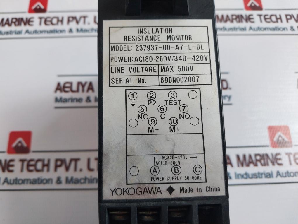 Yokogawa 237937-00-a7-l-bl Insulation Resistance Monitor MΩ