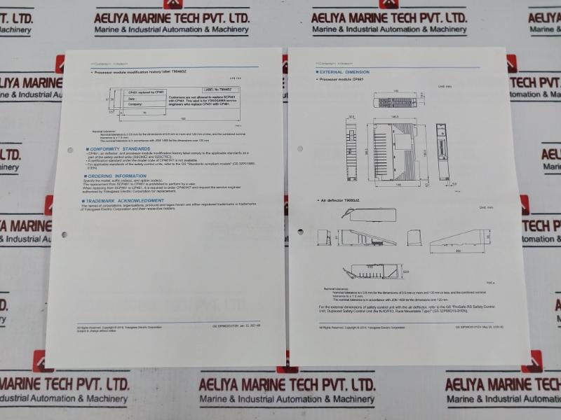Yokogawa Cp461-10 S1 Processor Module Gs 32P06D20-01En