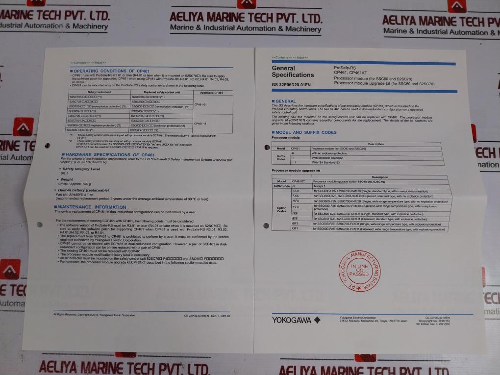 Yokogawa Cp461 Processor Module Field Control Unit Cp461-51 S2
