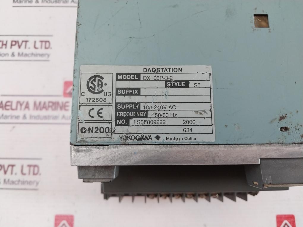 Yokogawa Daqstation Dx100P Dx106P-3-2 Chart Recorder 100-240V Ac 50/60 Hz
