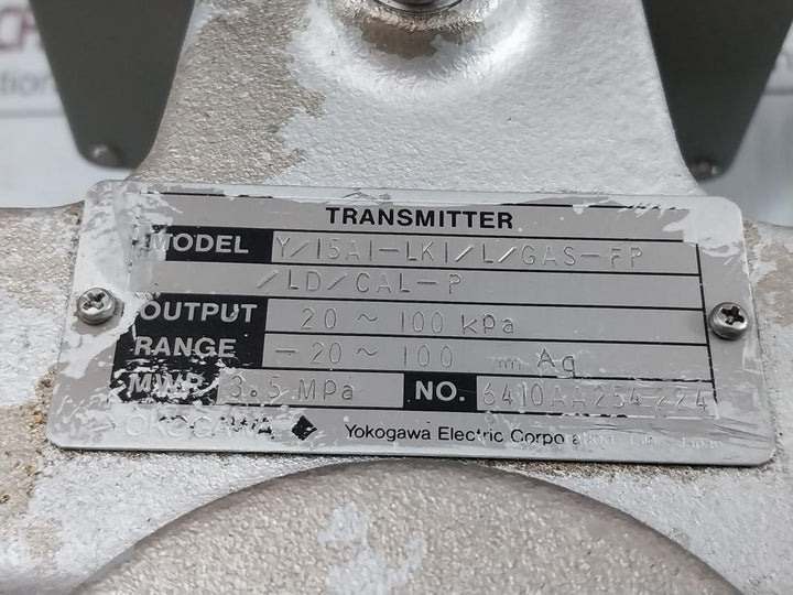 Yokogawa Differential Pressure Transmitter Y/15A1-lk1/L/Gas-fp/Ld/Cal-p 10 Bar