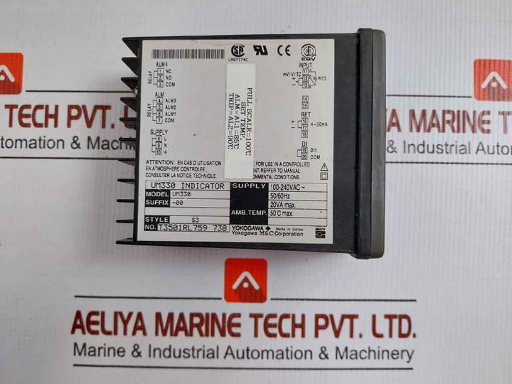 Yokogawa Digital Indicator 5060Hz,100-240Vac Part No Um330