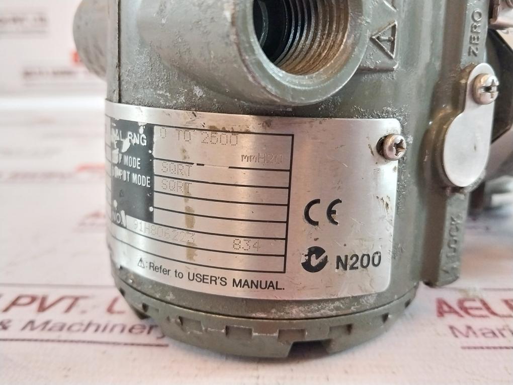 Yokogawa Eja110A Differential Pressure Transmitter 0 To 2500 Mmh2O 82-ft-1202B