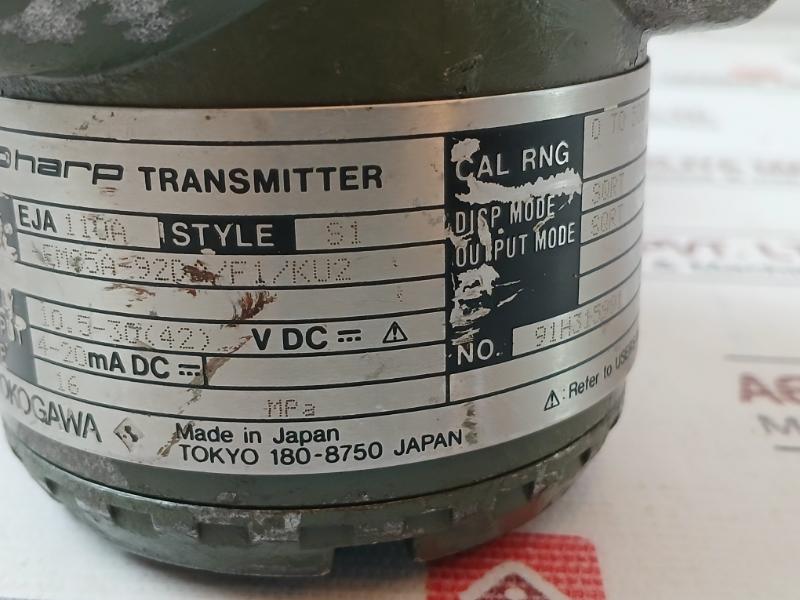 Yokogawa Eja110A Differential Pressure Transmitter 4-20Ma Dc 16 Mpa