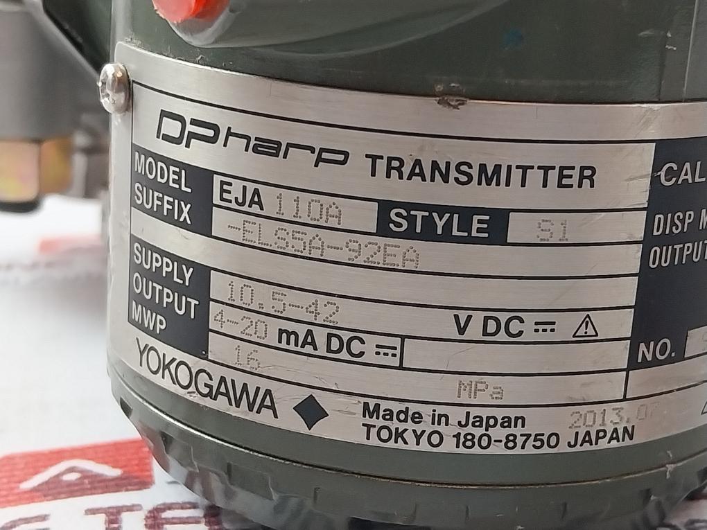 Yokogawa Eja110A Dpharp Transmitter 10.5-42 V Dc 16 Mpa