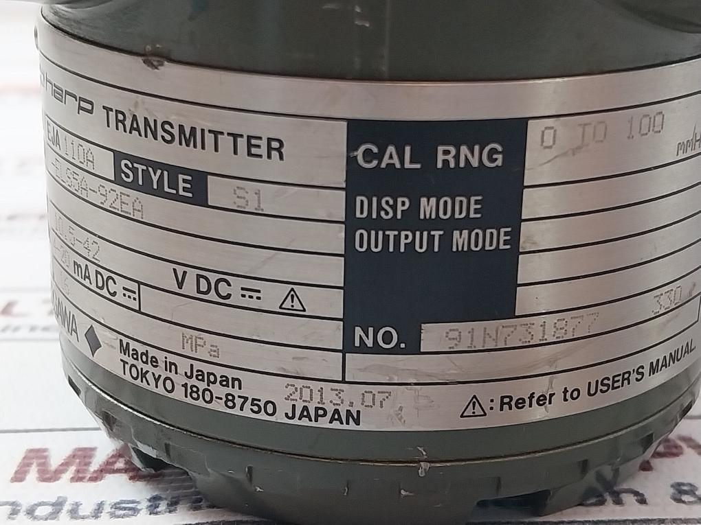 Yokogawa Eja110A Dpharp Transmitter 10.5-42 V Dc 16 Mpa