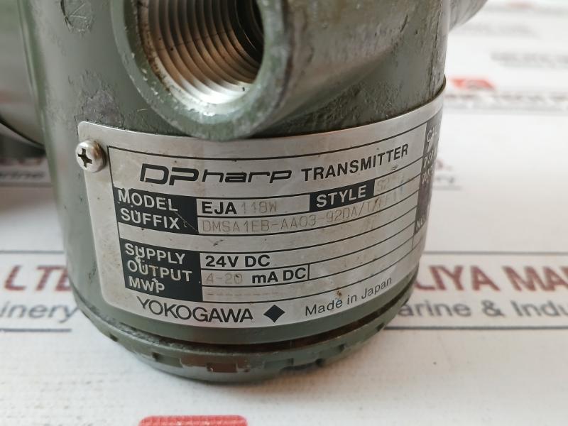 Yokogawa Eja118W Dpharp Pressure Transmitter Dmsa1Eb-aa03-92Da/T/Ff1 24V Dc 4-20Ma
