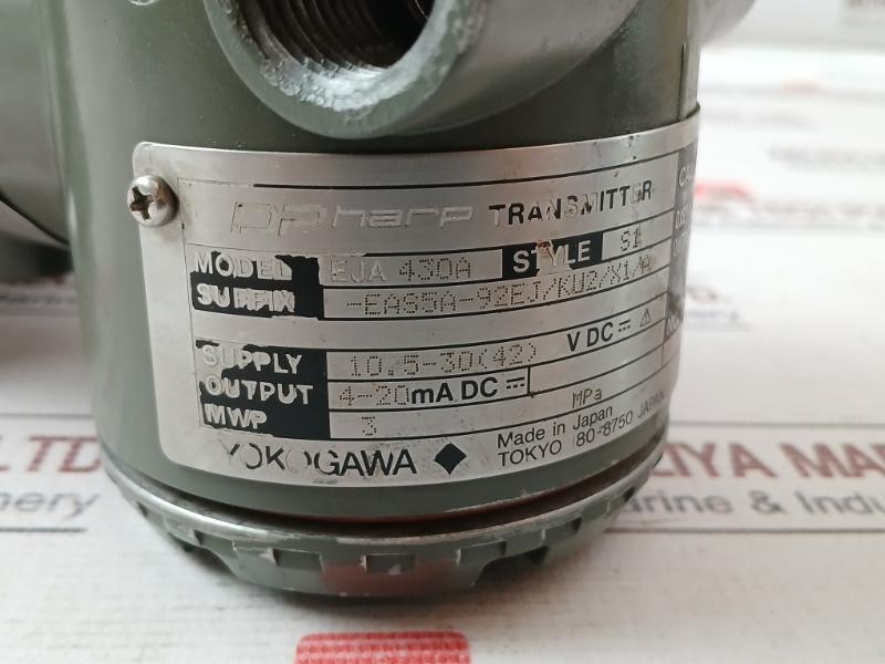 Yokogawa Eja430A Gauge Pressure Transmitter 4-20Ma 10.5-30Vdc 3Mpa