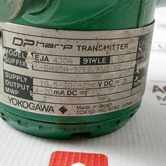 Yokogawa Eja 430A Gauge Pressure Transmitter 4-20Ma 3Mpa Pt-384133