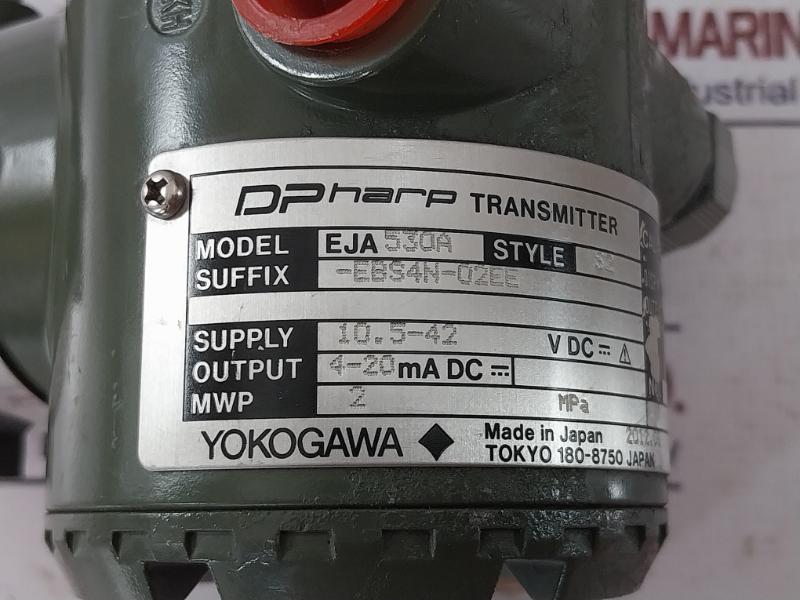 Yokogawa Eja530a In-line Mount Gauge Pressure Transmitter 10.5-42vdc Code: 530