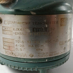 Yokogawa Ejx430A Dpharp Gauge Pressure Transmitter 4-20Madc 0-3Kgf/Cm2 Ip66 Ip67