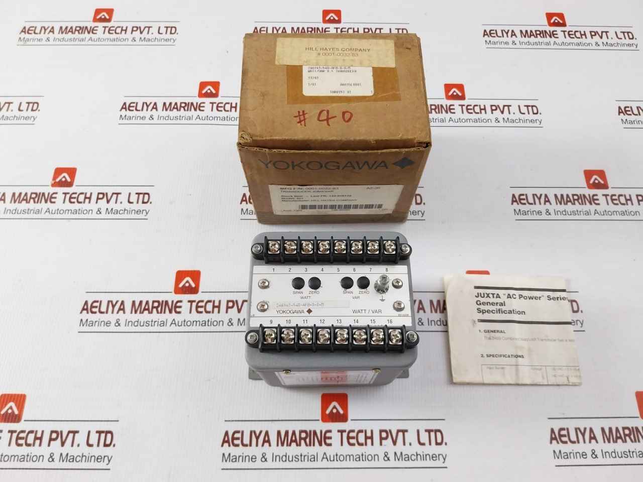 Yokogawa Input-120V Power Transducer 246943-540-afb-0-0-m