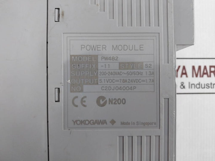 Yokogawa Pw482-11 Power Module 200-240Vac 50/60Hz 1.3A 5.1Vdc=7.8A 24Vdc=1.7A