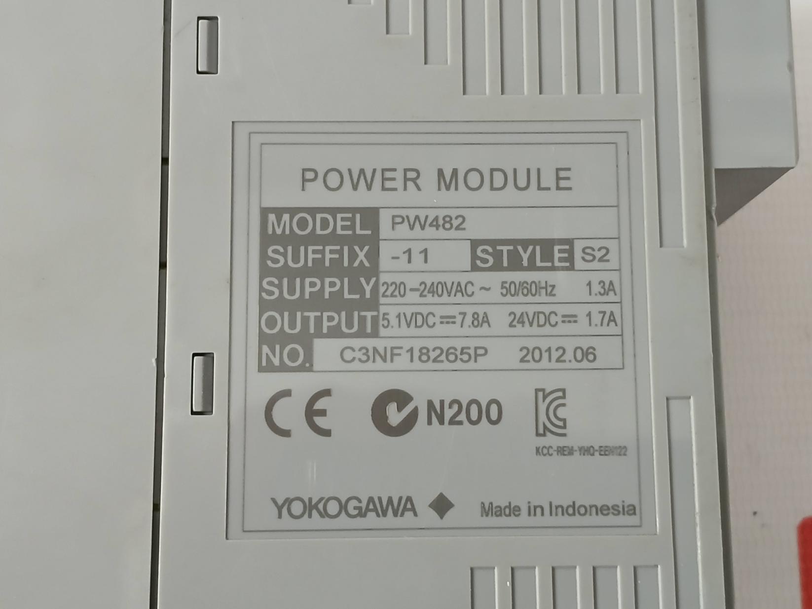 Yokogawa Pw482-11 Power Supply Module 220-240Vac-50/60Hz 1.3A