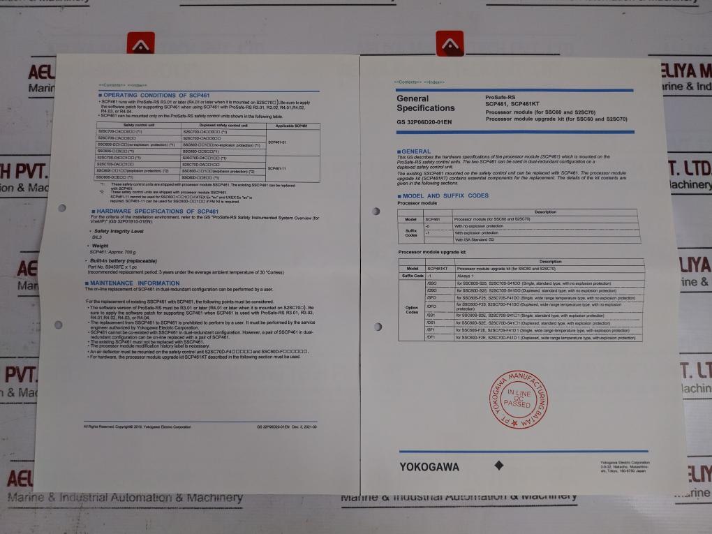 Yokogawa Scp461-11 S1 Enhanced Rfi Processor Module Scp461 Suffix: -11 Style: S1