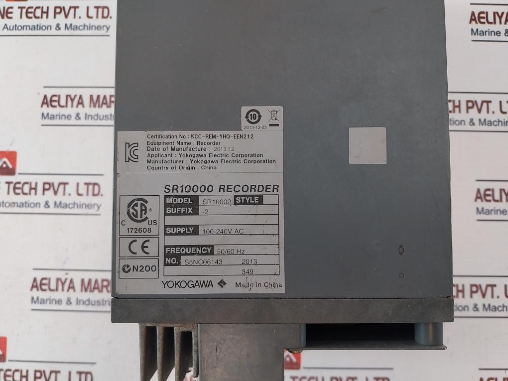 Yokogawa Sr10002 Recorder 100-240V Ac 50/60 Hz