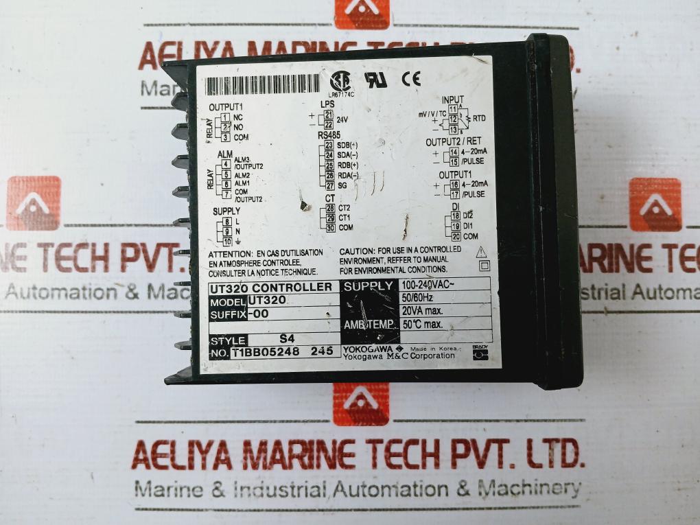 Yokogawa Ut320 Digital Indicating Controller Ut320-00 100-240Vac 50/60Hz 20Va