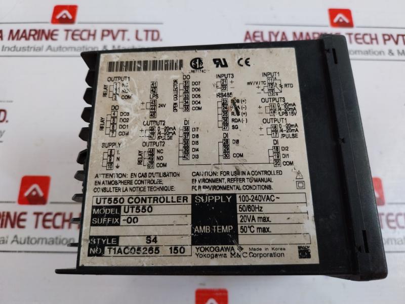 Yokogawa Ut550e Temperature Controller 100-240vac~ 50/60hz 20va Max