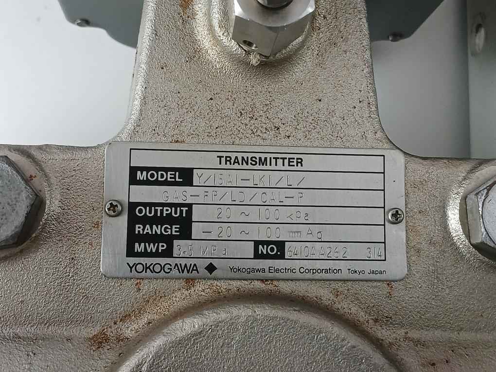 Yokogawa Y/15A1-lk1/L/Gas-fp/Ld/Cal-p Pneumatic Pressure Transmitter 3.5 Mpa