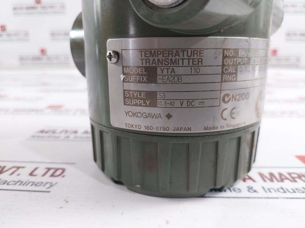 Yokogawa Yta 110 Temperature Transmitter 0 To 400°C