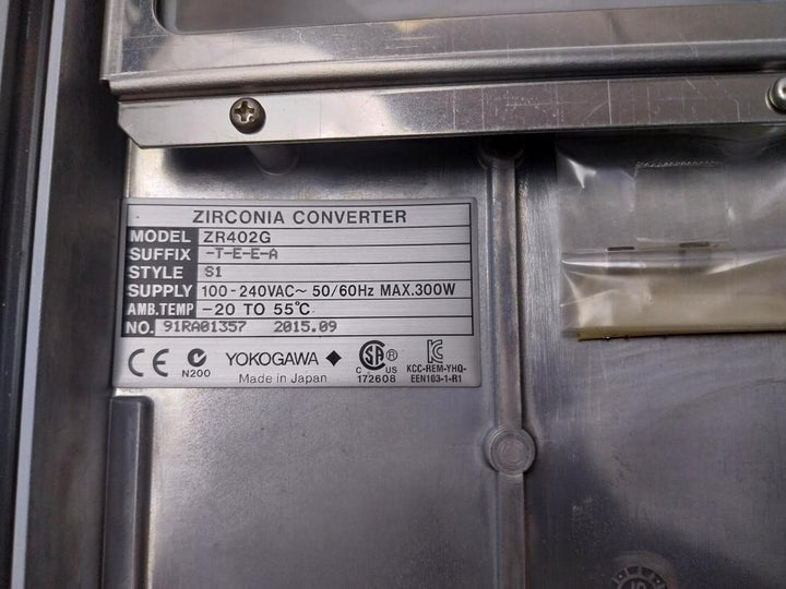 Yokogawa Zr402G Zirconia Converter 100-240Vac~ 50/60Hz