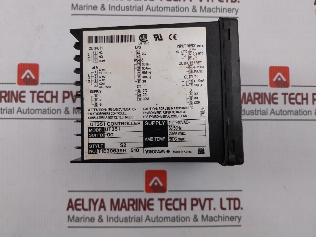 Yokogawa Ut351 Digital Indicating Controller 100-240Vac~ 50/60Hz 50?C
