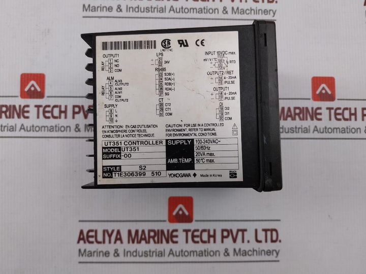Yokogawa Ut351 Digital Indicating Controller 100-240Vac~ 50/60Hz 50?C