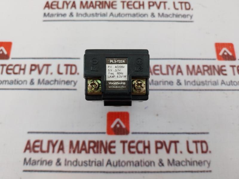 Yongsung Pl3-t22A Pilot Light Ac220V, 60Hz, 6.3V 1W