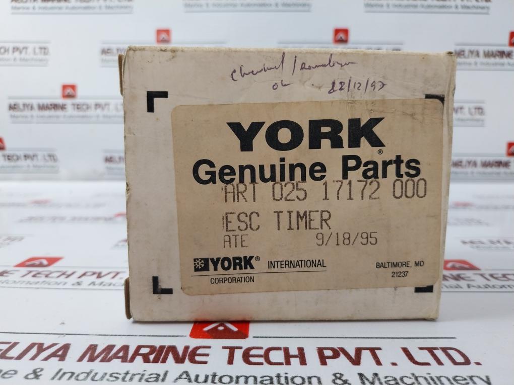 York 025 17172 000 Esc Timer 15 Amps