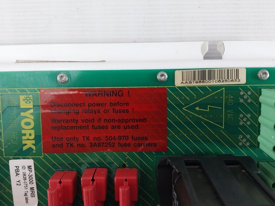 York Mp-3000 Relay Board 1E08059G01 K5 440Vac