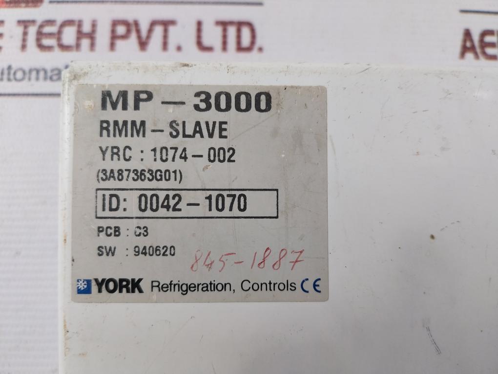 York Refrigeration Controls MP-3000 Remote Monitoring RMM-Slave Used