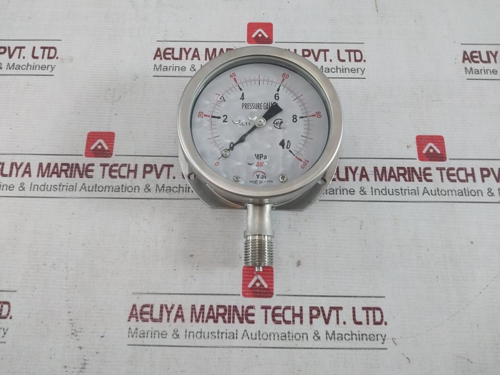 Youngjin Bourdon Tube Pressure Gauge 0-100 Bar 13042414 100Mm