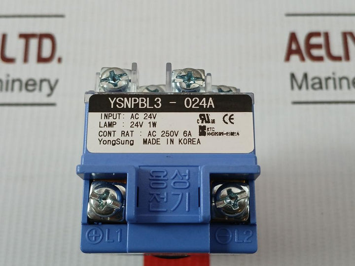 Ysnpbl3-024A Pilot Lamp Yongsung Input: Ac 24V