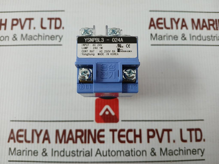 Ysnpbl3-024A Yongsung Push Button With Block Base 24 Vac 6A