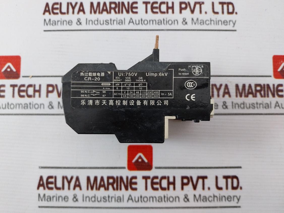 Yueqing Cr-20 Thermal Overload Relay Unit 12-18A Ui 750V Uimp 6Kv Iec 60947