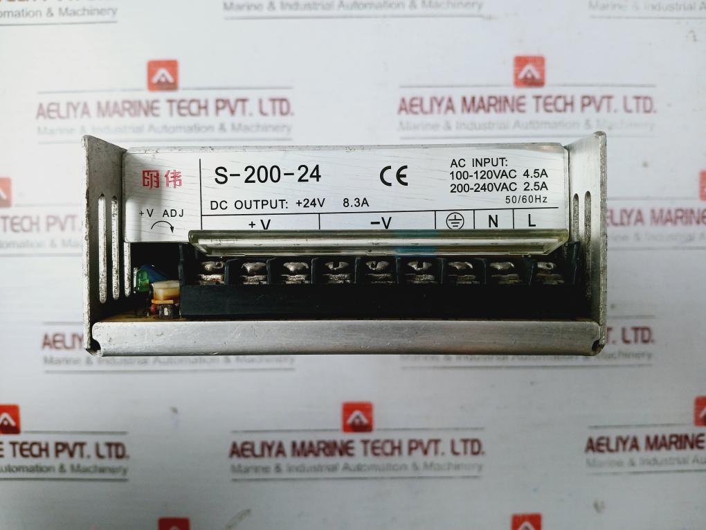 Yueqing Mingwei S-200-24 Switching Power Supply 100-120Vac, 4.5A 50/60Hz