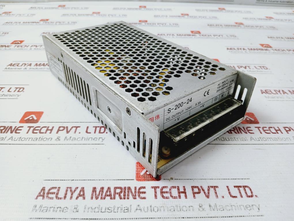 Yueqing Mingwei S-200-24 Switching Power Supply 100-120Vac, 4.5A 50/60Hz