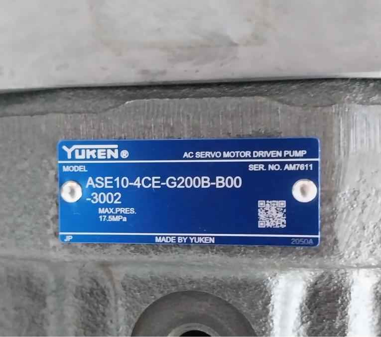 Yuken Ase10-4Ce-g200B-b00-3002 Ac Servo Motor Driven Pump 17.5Mpa 0–100 Hz Ip44
