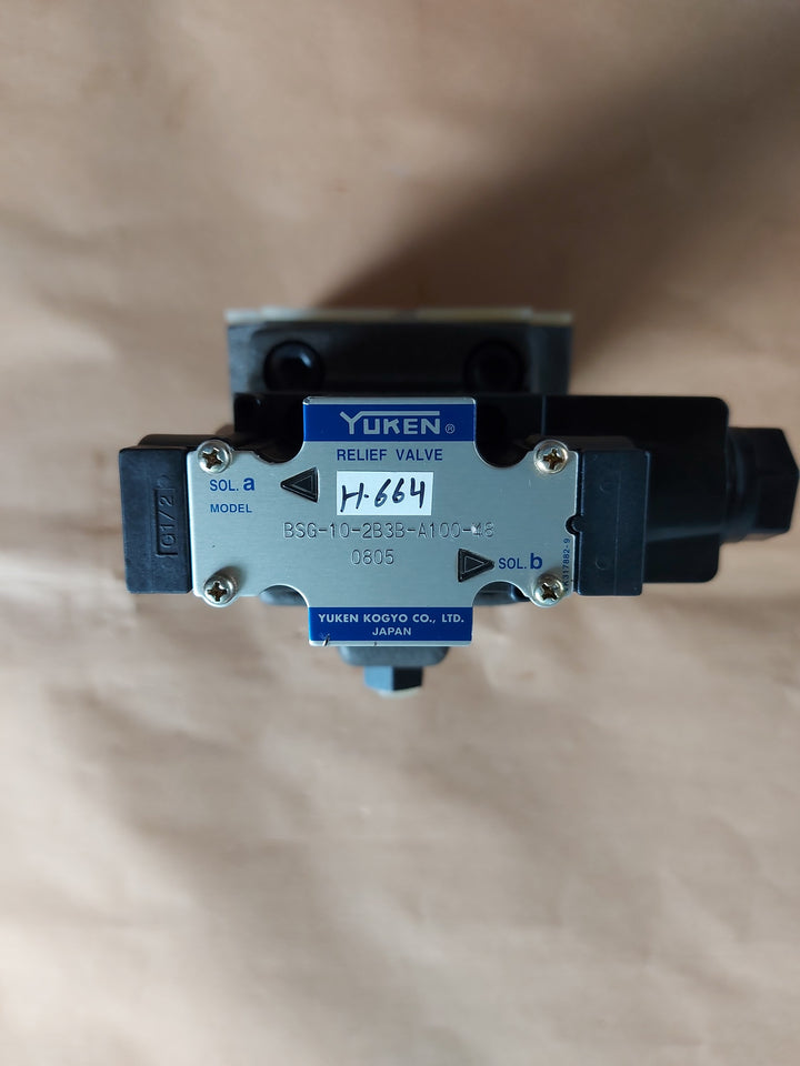 Yuken Kogyo Bsg-10-2B3B-a100-48 Relief Valve Vk317882-9 G1/2 T891