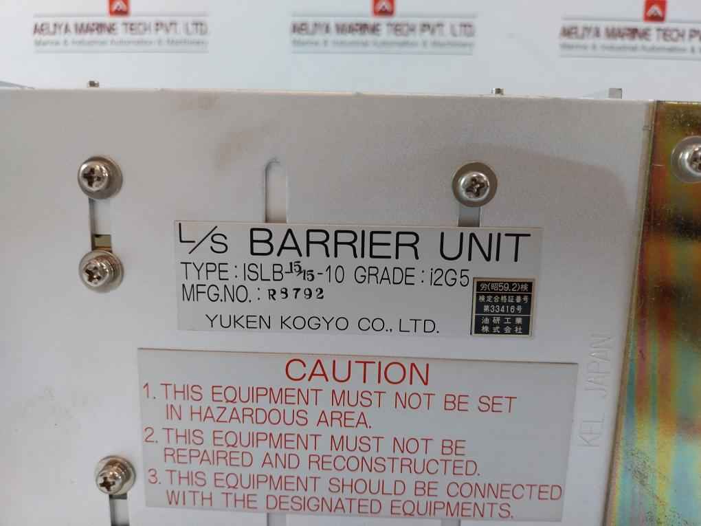 Yuken Kogyo Islb- 15/15-10 L/S Barrier Unit R8792