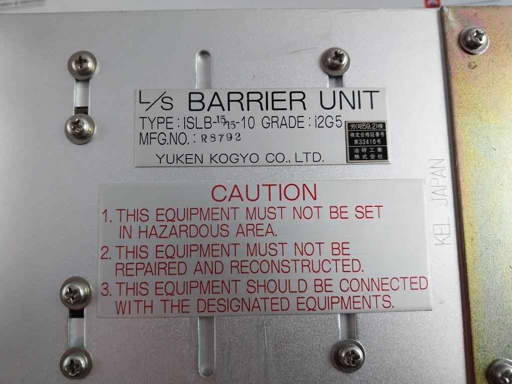 Yuken Kogyo Islb-15/15-10 L/S Barrier Unit Rack I2G5, R8792, Yc9L-1102-10 A