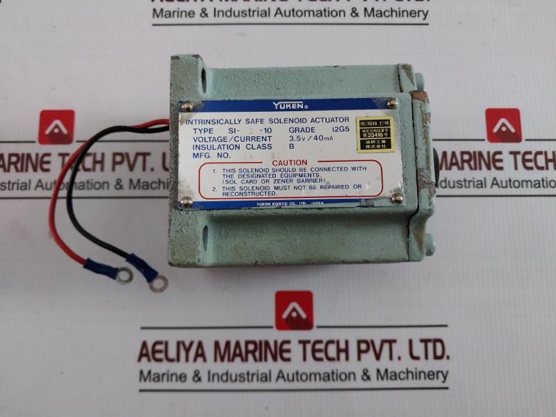 Yuken Kogyo Si-3-10 Intrinsically Safe Solenoid Actuator Class B 3.5V / 40Ma