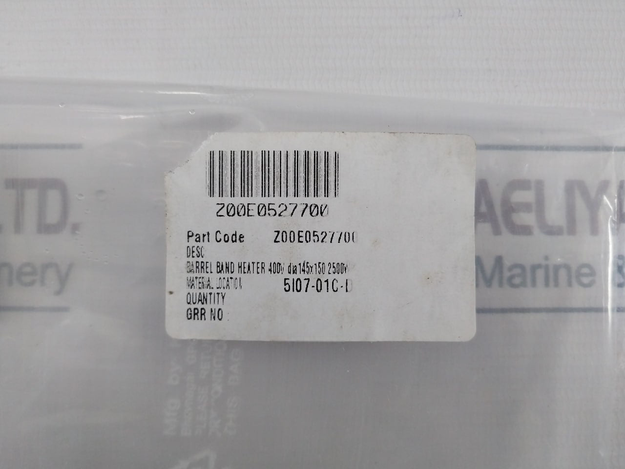 Z00E05277-e Barrel Band Heater 400V 2500W Wire 1 Meter