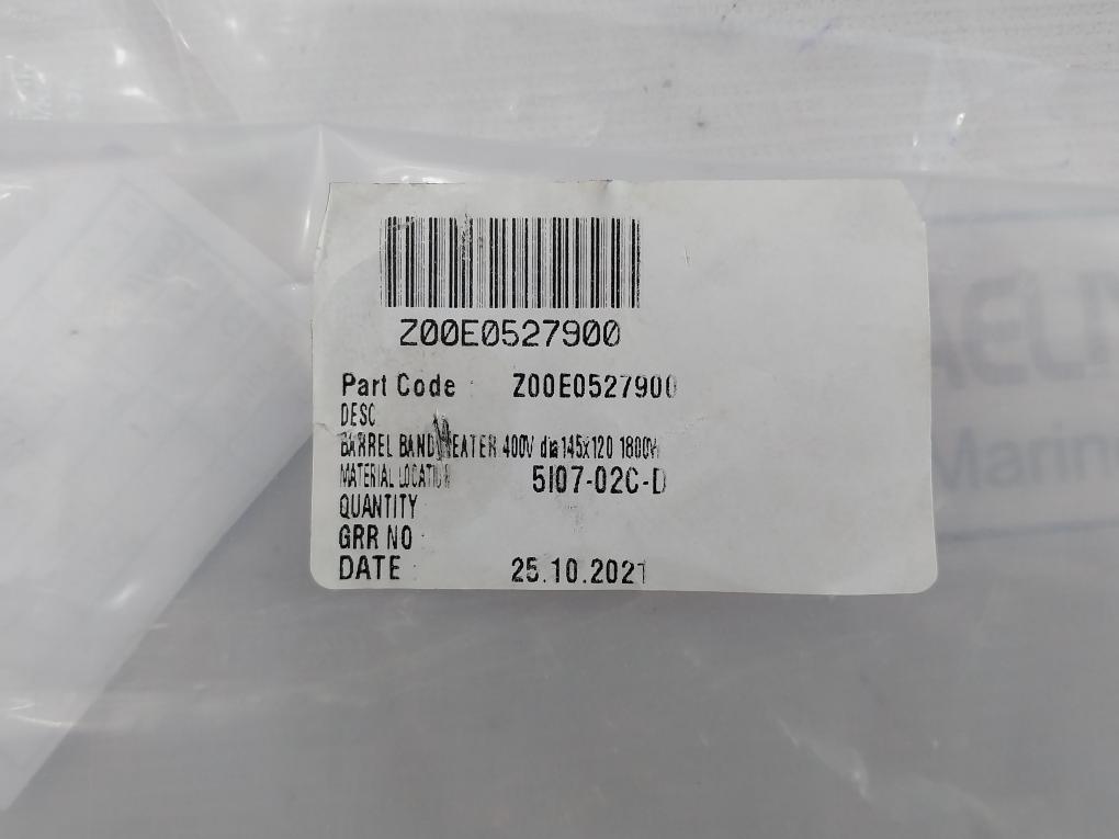 Z00E05279-e Barrel Band Heater Dia 145X120 400V 1800W