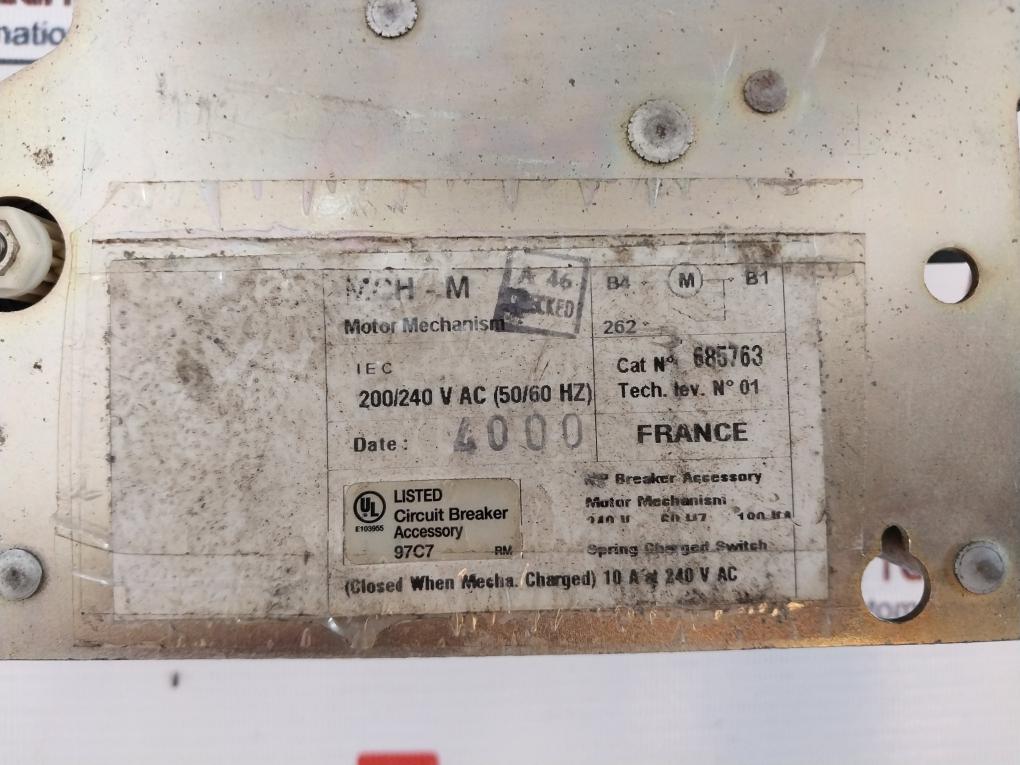MCH-M 685763 Motor Mechanism Breaker Accessory 200/240Vac 50/60Hz