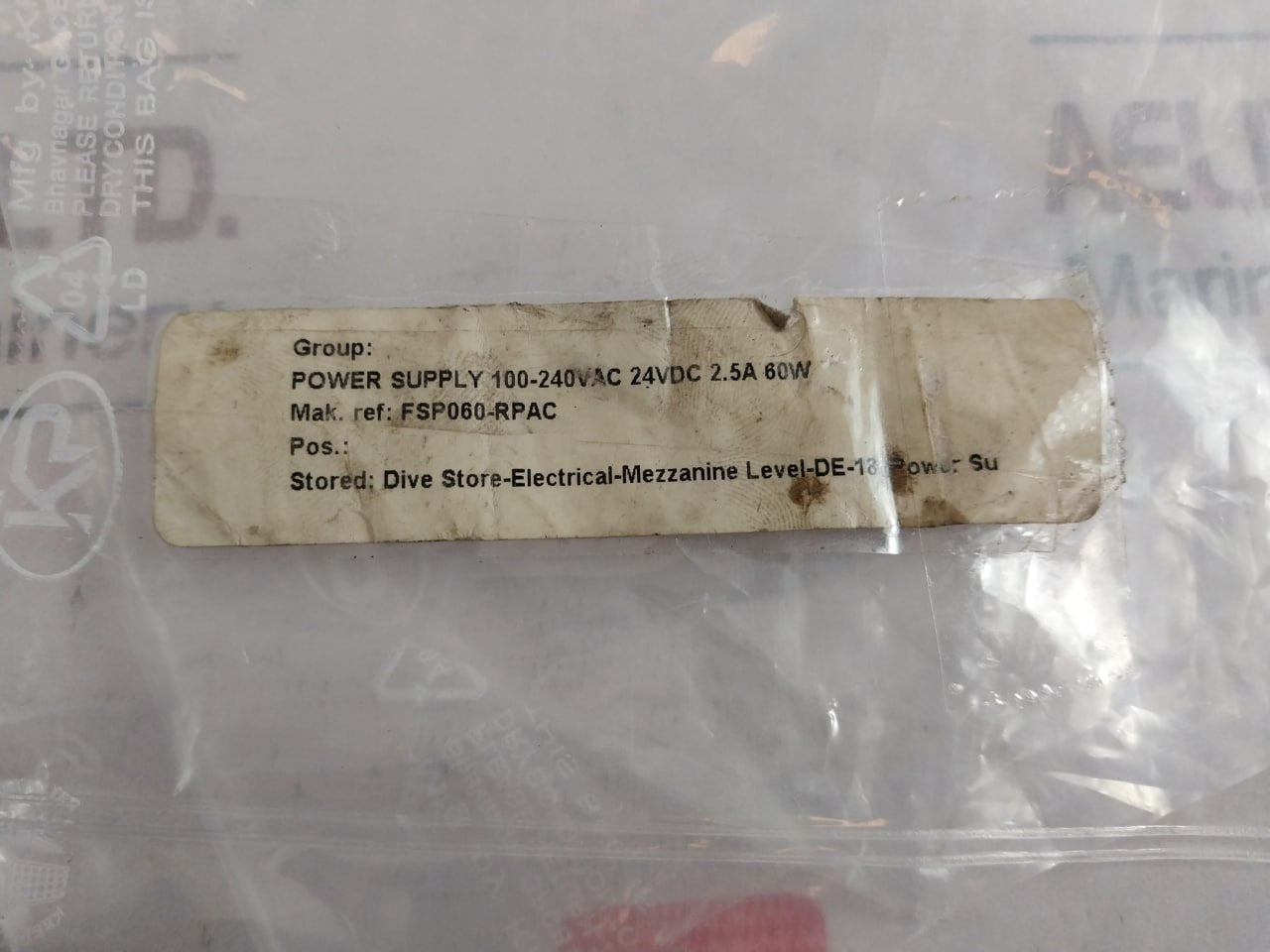 Zebra Fsp060-rpac Switching Power Supply Adapter 100-240Vac, 2,0A 50-60Hz