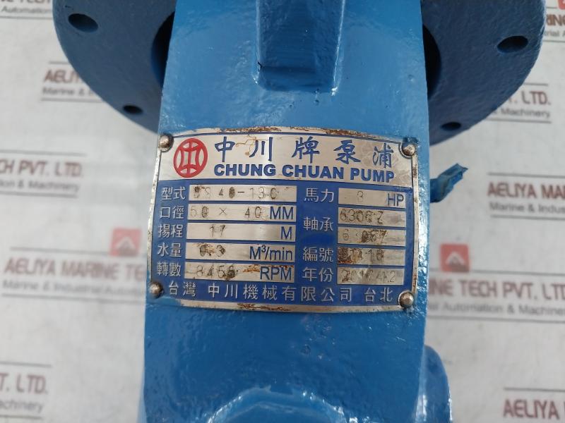 Zhongchuan Machinery Bs40-130 Chung Chuan Water Pump 8455 Rpm