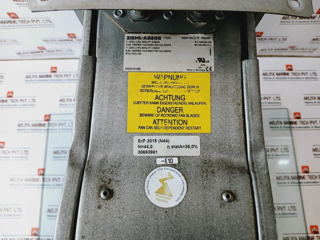 Ziehl-abegg Rg28P-4Ek.4I.1R Centrifugal Fan A5E00161569 0.69Kw