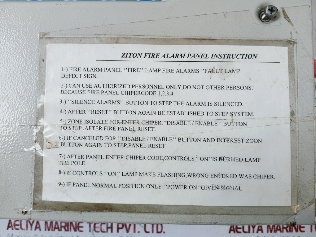 Ziton Zn Xf-c2 Fire Alarm Panel 230 Vac 50/60 Hz 0.3A Rev.A2